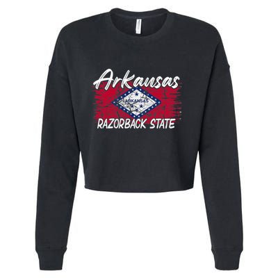 Funny Arkansas Razorback State Cropped Pullover Crew