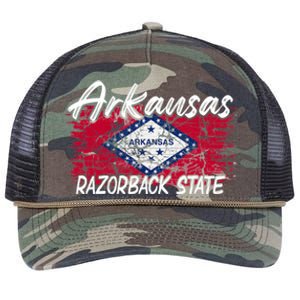 Funny Arkansas Razorback State Retro Rope Trucker Hat Cap