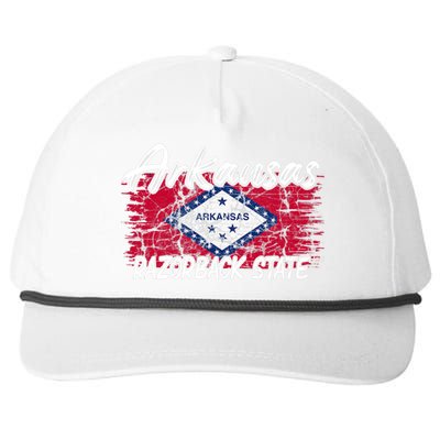 Funny Arkansas Razorback State Snapback Five-Panel Rope Hat