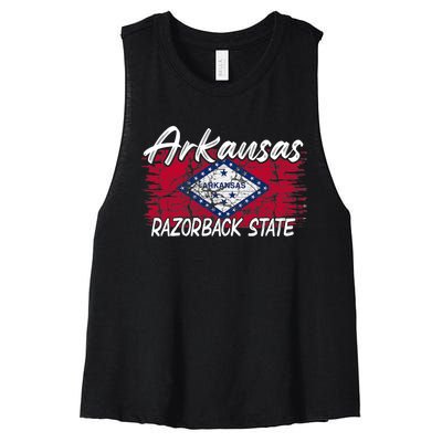 Funny Arkansas Razorback State Women's Racerback Cropped Tank