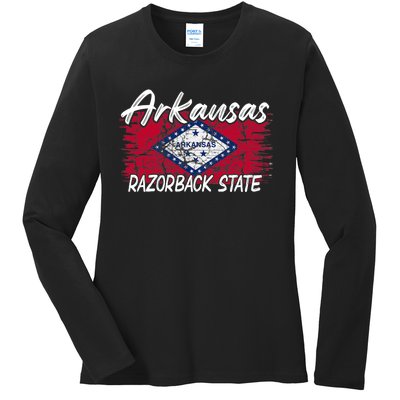 Funny Arkansas Razorback State Ladies Long Sleeve Shirt