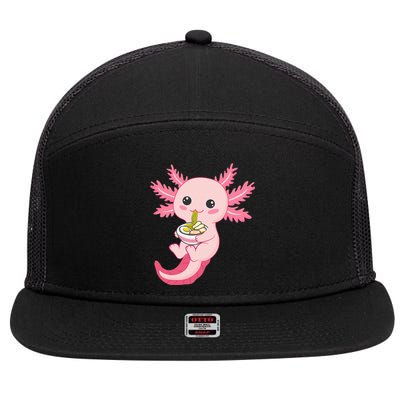 Funny Axolotl Ra Design 7 Panel Mesh Trucker Snapback Hat