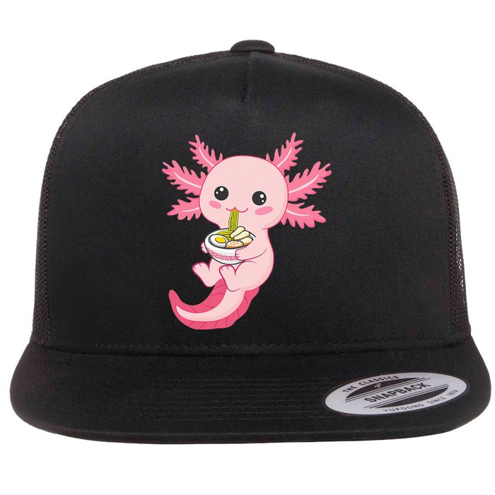 Funny Axolotl Ra Design Flat Bill Trucker Hat