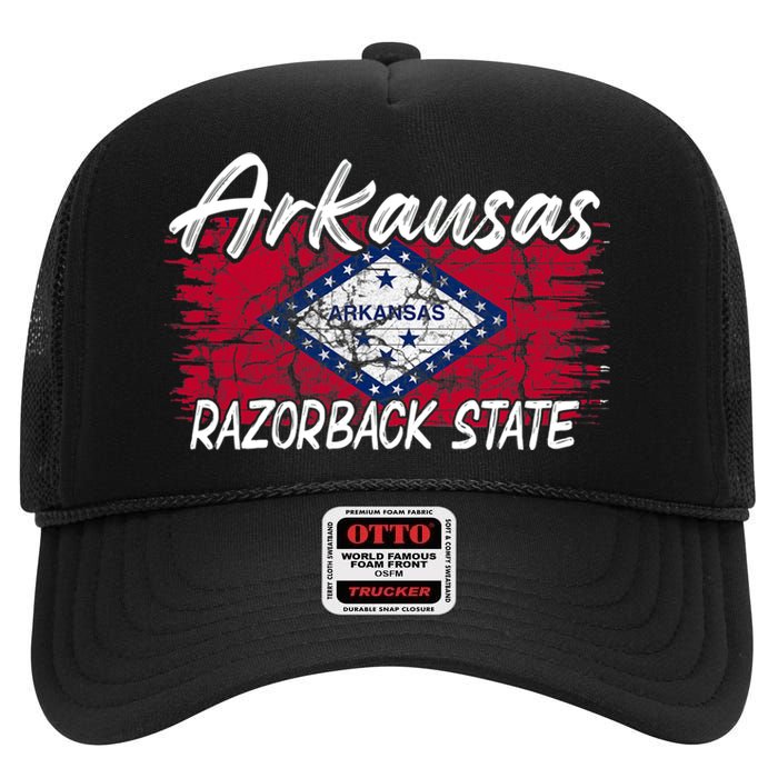 Funny Arkansas Razorback State High Crown Mesh Back Trucker Hat