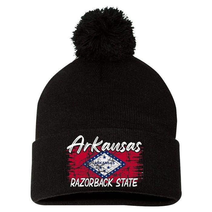 Funny Arkansas Razorback State Pom Pom 12in Knit Beanie