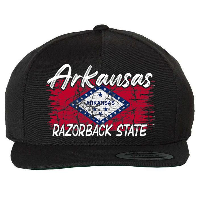 Funny Arkansas Razorback State Wool Snapback Cap