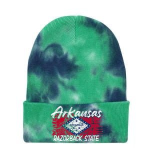 Funny Arkansas Razorback State Tie Dye 12in Knit Beanie