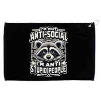 Funny Antisocial Raccoon Adult Humor Introvert Grommeted Golf Towel