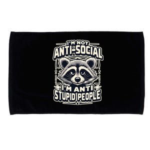 Funny Antisocial Raccoon Adult Humor Introvert Microfiber Hand Towel