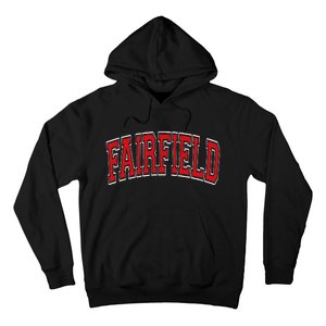 Fairfield Arched Red Text Hoodie