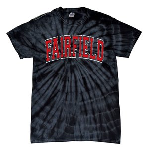 Fairfield Arched Red Text Tie-Dye T-Shirt