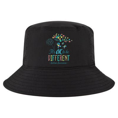 Flower Autism Ribbon Colorful Gifts It's Ok To Be Different Cool Comfort Performance Bucket Hat