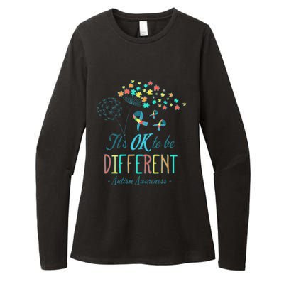 Flower Autism Ribbon Colorful Gifts It's Ok To Be Different Womens CVC Long Sleeve Shirt