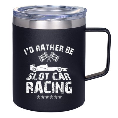 Formula Auto Racing Slot Car Checkered Flag Gift 12oz Stainless Steel Coffee Mug