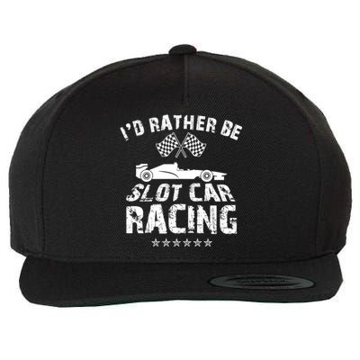 Formula Auto Racing Slot Car Checkered Flag Gift Wool Snapback Cap