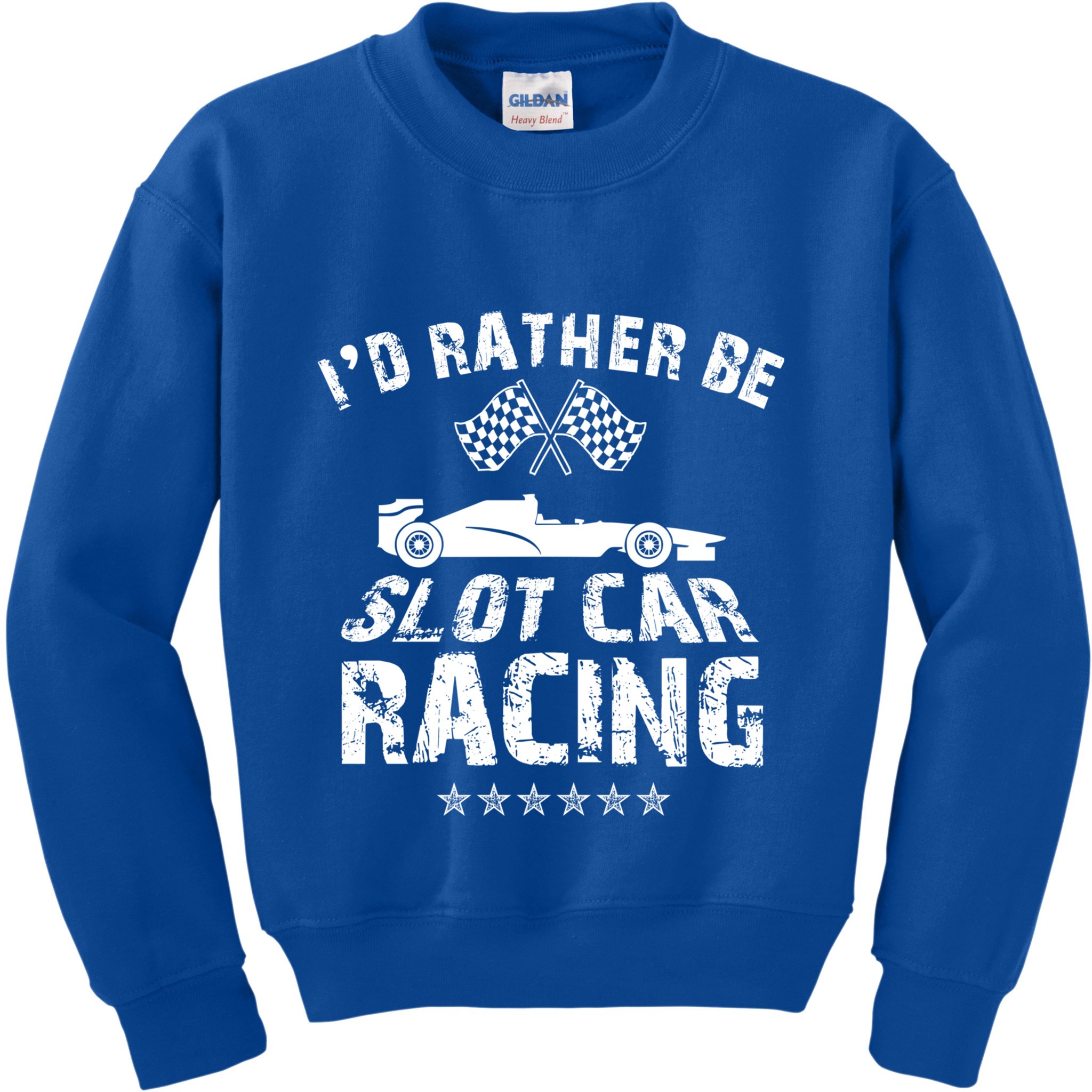 Formula Auto Racing Slot Car Checkered Flag Gift Kids Sweatshirt