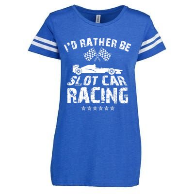 Formula Auto Racing Slot Car Checkered Flag Gift Enza Ladies Jersey Football T-Shirt