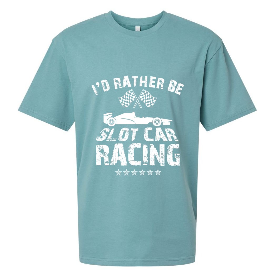 Formula Auto Racing Slot Car Checkered Flag Gift Sueded Cloud Jersey T-Shirt