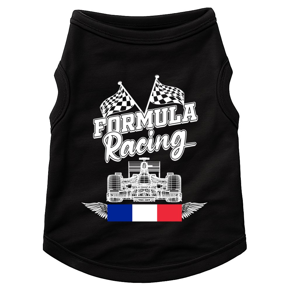 French Auto Race France Flag Formula Racing Car Racer Fans Gift Doggie Tank