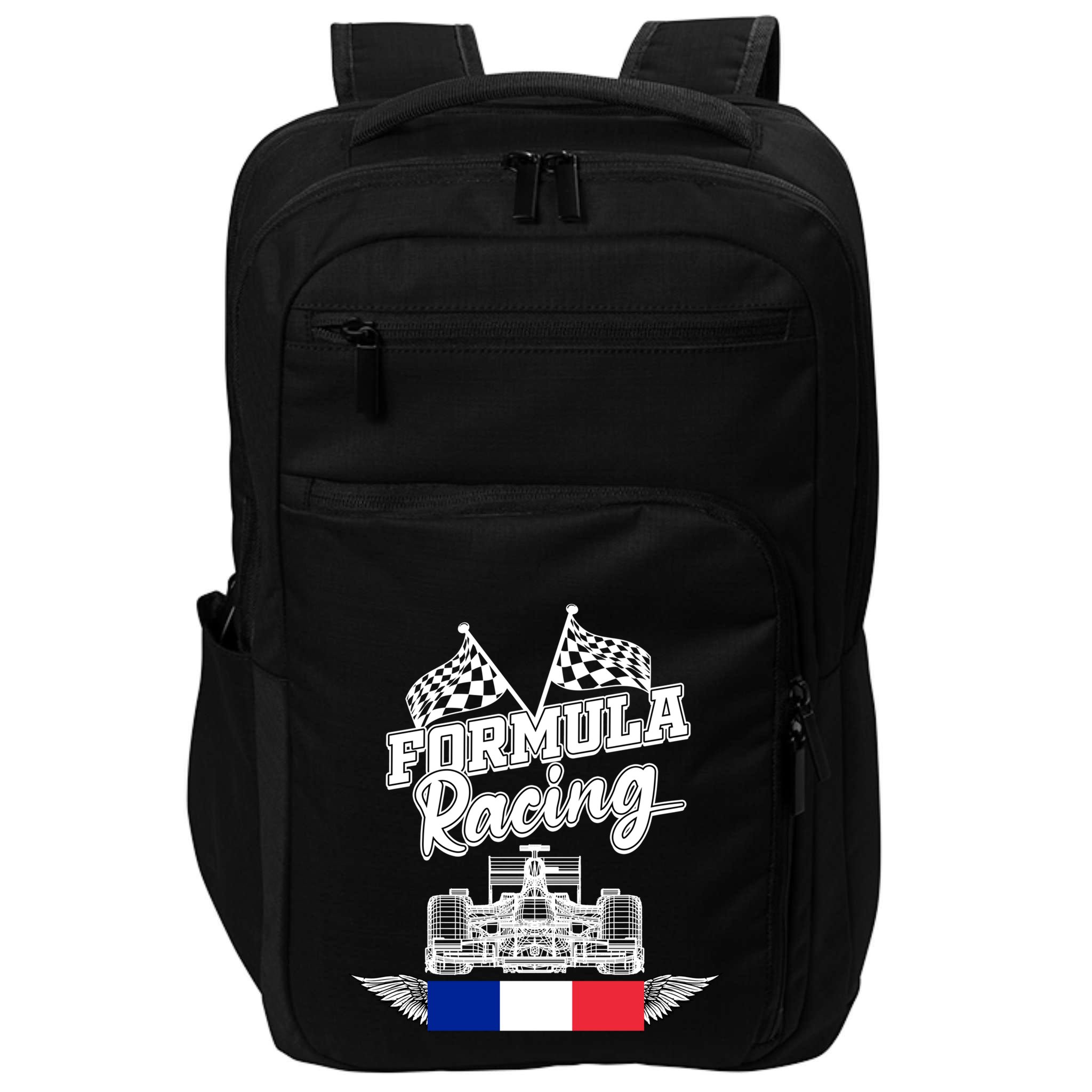 French Auto Race France Flag Formula Racing Car Racer Fans Gift Impact Tech Backpack