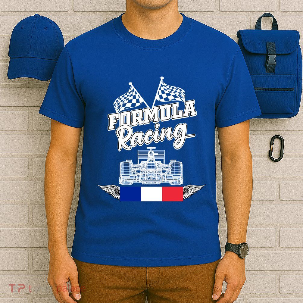 French Auto Race France Flag Formula Racing Car Racer Fans Gift T-Shirt