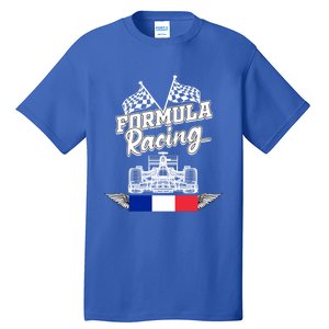 French Auto Race France Flag Formula Racing Car Racer Fans Gift Tall T-Shirt