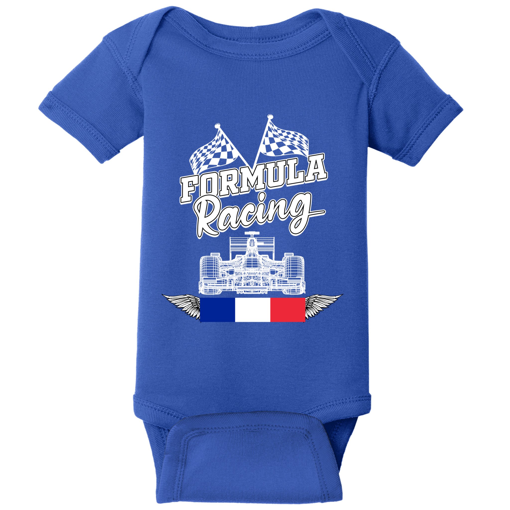 French Auto Race France Flag Formula Racing Car Racer Fans Gift Baby Bodysuit