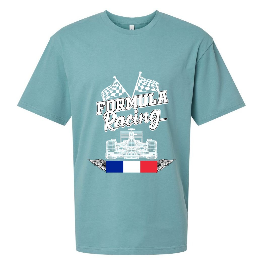 French Auto Race France Flag Formula Racing Car Racer Fans Gift Sueded Cloud Jersey T-Shirt