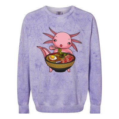 Funny Axolotl Ra Noodle Japanese Art  Colorblast Crewneck Sweatshirt