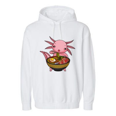 Funny Axolotl Ra Noodle Japanese Art  Garment-Dyed Fleece Hoodie