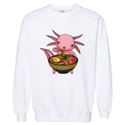 Funny Axolotl Ra Noodle Japanese Art  Garment-Dyed Sweatshirt