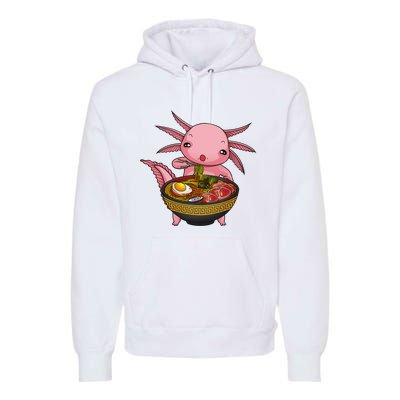 Funny Axolotl Ra Noodle Japanese Art  Premium Hoodie