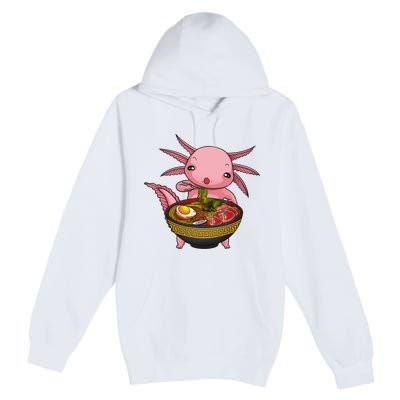 Funny Axolotl Ra Noodle Japanese Art  Premium Pullover Hoodie