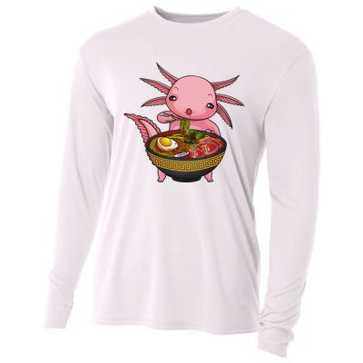 Funny Axolotl Ra Noodle Japanese Art  Cooling Performance Long Sleeve Crew