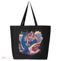 Funny Astronaut Riding Shark 25L Jumbo Tote