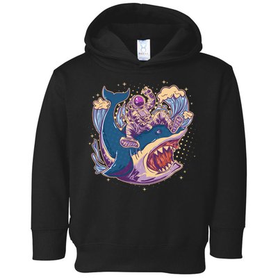 Funny Astronaut Riding Shark Toddler Hoodie