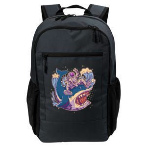 Funny Astronaut Riding Shark Daily Commute Backpack