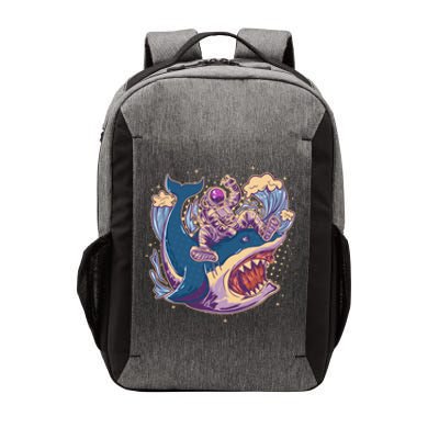 Funny Astronaut Riding Shark Vector Backpack