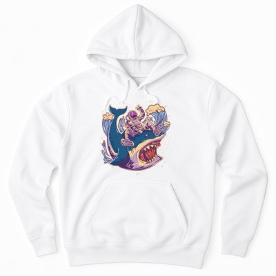 Funny Astronaut Riding Shark Hoodie