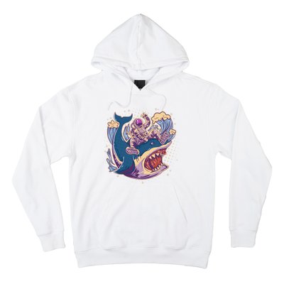 Funny Astronaut Riding Shark Hoodie