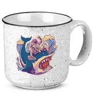 Funny Astronaut Riding Shark 15oz Campfire Ceramic Mug