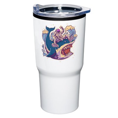 Funny Astronaut Riding Shark Tumbler