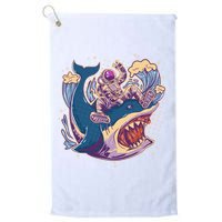 Funny Astronaut Riding Shark Golf Towel