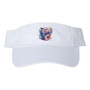 Funny Astronaut Riding Shark Valucap Bio-Washed Visor