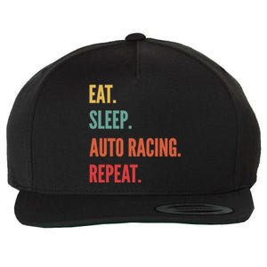 Funny Auto Racing Gift Eat Sleep Auto Racing Repeat Great Gift Wool Snapback Cap