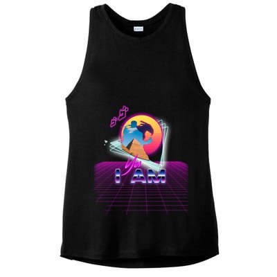 Funny Aesthetic Retro Vaporwave Synthwave Avdol Yes I Am Meme Quote Ladies PosiCharge Tri-Blend Wicking Tank