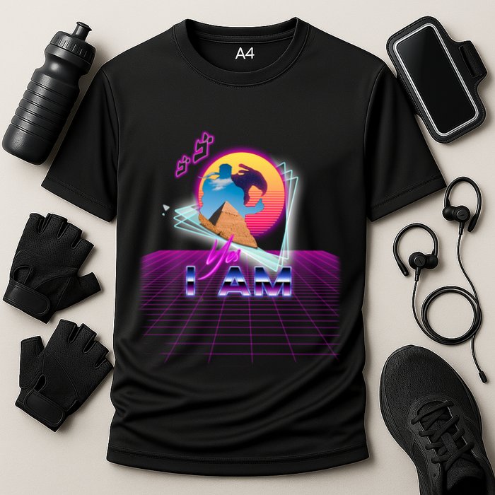 Funny Aesthetic Retro Vaporwave Synthwave Avdol Yes I Am Meme Quote Performance Shirt