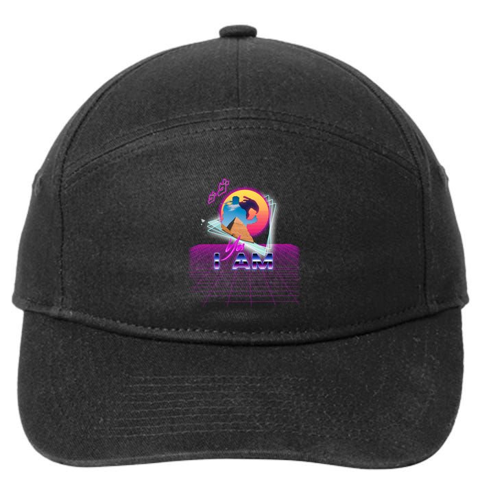 Funny Aesthetic Retro Vaporwave Synthwave Avdol Yes I Am Meme Quote 7-Panel Snapback Hat