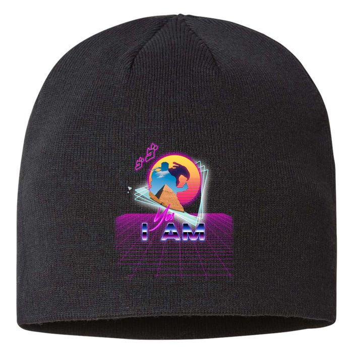 Funny Aesthetic Retro Vaporwave Synthwave Avdol Yes I Am Meme Quote Sustainable Beanie