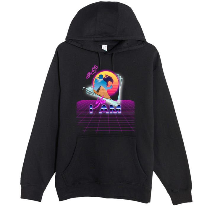 Funny Aesthetic Retro Vaporwave Synthwave Avdol Yes I Am Meme Quote Premium Pullover Hoodie